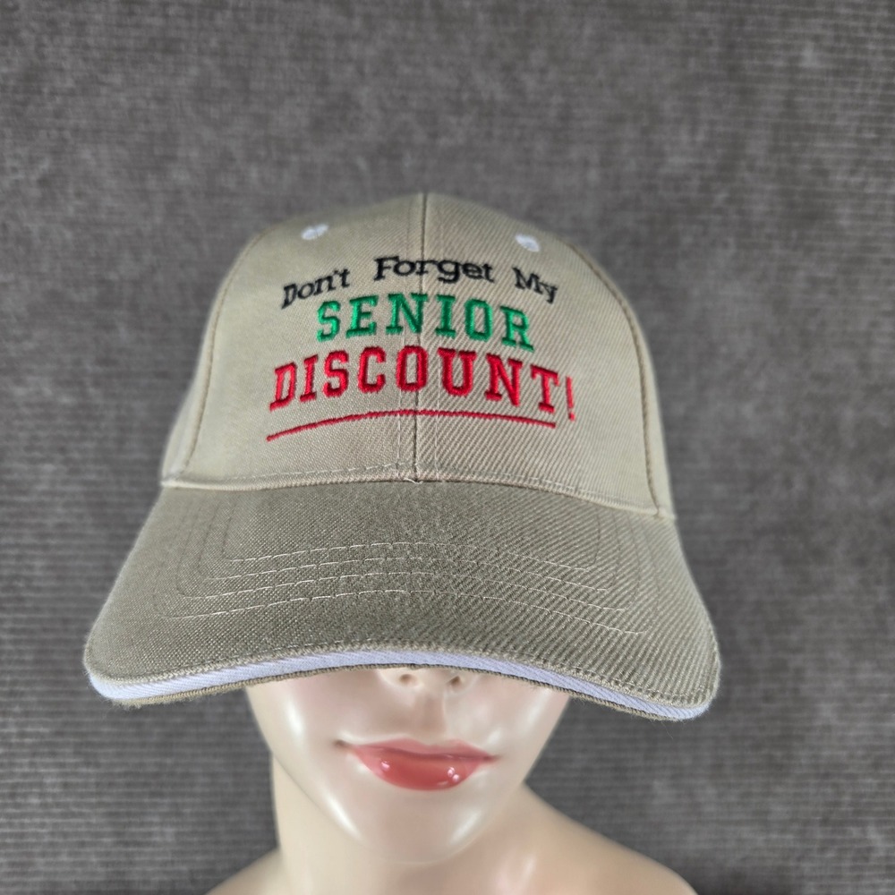 Unbranded Unisex 58cm Tan Senior Discount Embroidered Baseball Hat Cap